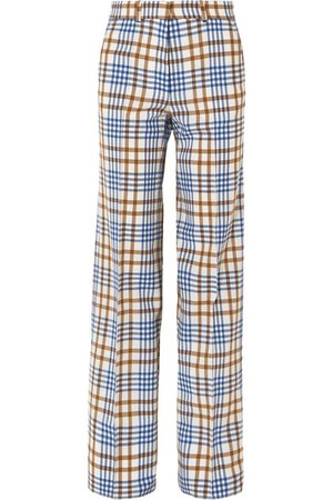 Victoria Beckham | Checked wool and mohair-blend wide-leg pants | NET-A-PORTER.COM