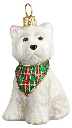 Westie Puppy w/ Bandana Ornament, White/Multi | One Kings Lane
