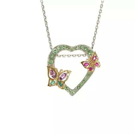 Heart And Butterflies Necklace | Taru Jewelry | Wolf & Badger