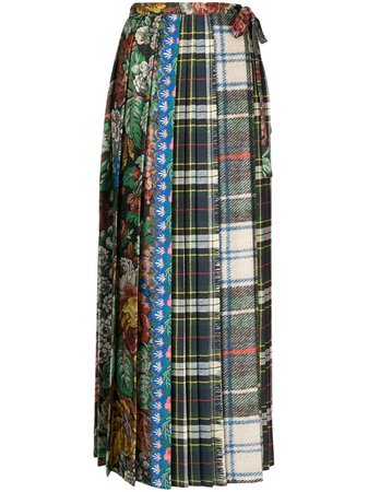 Pierre-Louis Mascia Patchwork Pleated Skirt - Farfetch