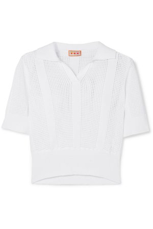 LHD | Le Phare open-knit cotton polo shirt | NET-A-PORTER.COM