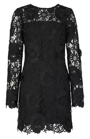Milly Nessa Long Sleeve 3D Lace Sheath Dress | Nordstrom