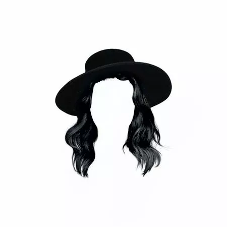 Black hair in black wide brimmed hat (Dei5 edit)
