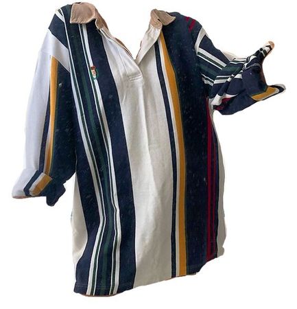 baggy oversized striped rugby shirt png