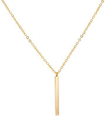 JUDE Jewelers Stainless Steel Long Bar Drop Y-Chain Classical Simple Necklace (Gold, Stainless Steel): Amazon.co.uk: Jewellery