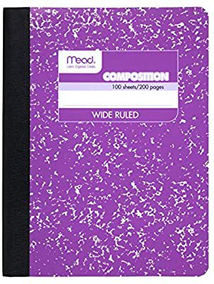 Amazon.com : Mead Composition Book, Wide Ruled Comp Book, Writing Journal Notebook with Lined Paper, Home School Supplies for College Students & K-12, 9-3/4" x 7-1/2", Fashion, Assorted Colors, 12 Pack (73389) : Composition Notebooks : Office Products