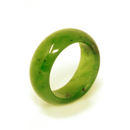 Natural Forest Green Nephrite Jade Band Ring [edited]