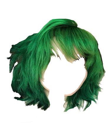 green choppy hair