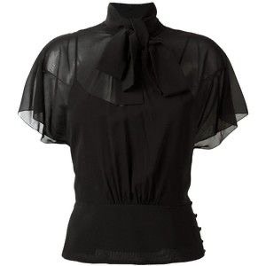 Red Valentino tied neck sheer blouse