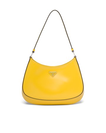 Bright Yellow N Prada Cleo brushed leather shoulder bag | Prada