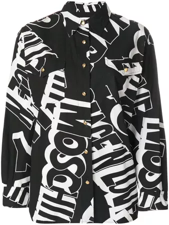 Moschino Vintage logo print shirt $221 - Buy VINTAGE Online - Fast Global Delivery, Price