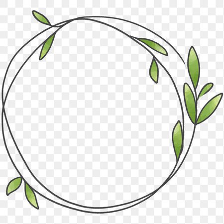 Minimal floral wreath png | Free stock illustration | High Resolution graphic