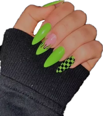 nails acrilycnails green baddie outfit...
