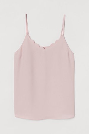 Scallop-trimmed Camisole Top - Pink