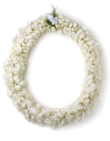 White Hawaiian Flower Necklace Lei