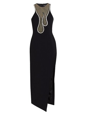 Shop David Koma Crystal-Embellished Flame Midi-Dress | Saks Fifth Avenue