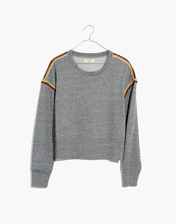 Embroidered-Trim Crop Sweatshirt