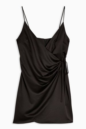 Satin Wrap Mini Slip Dress | Topshop