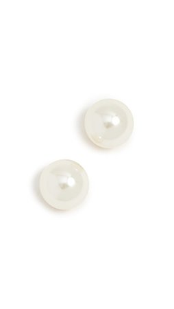Kenneth Jay Lane Small Glass Pearl Post Earrings | SHOPBOP