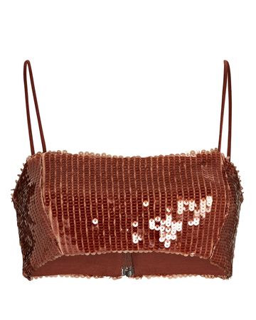 Ronny Kobo Syd Sequined Top In Brown | INTERMIX®