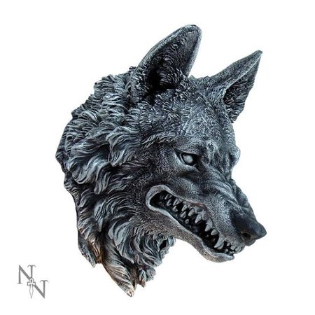 Metal wolf head