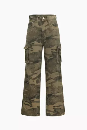 Camouflage Print Cargo Pants – Micas