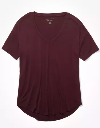 AE Soft & Sexy V-Neck T-Shirt burgundy