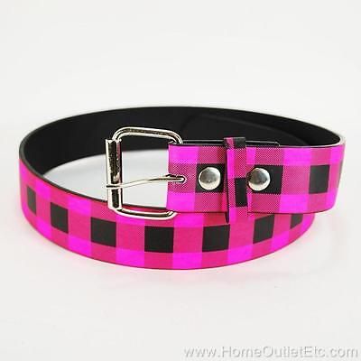 pink plaid belt