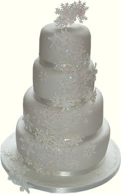 WWYD for a Winter wonderland wedding? Pic heavy! - Weddingbee-Boards (Snowflake Cake)