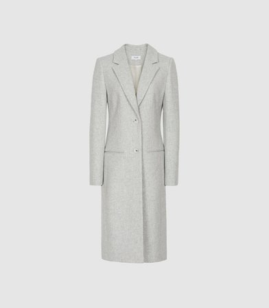 Pembury Grey Melange Wool Blend Overcoat – REISS