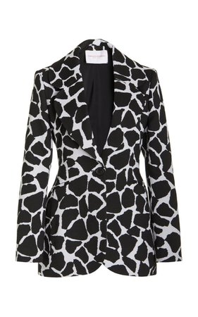 Giraffe-Printed Virgin Wool-Blend Blazer By Carolina Herrera | Moda Operandi