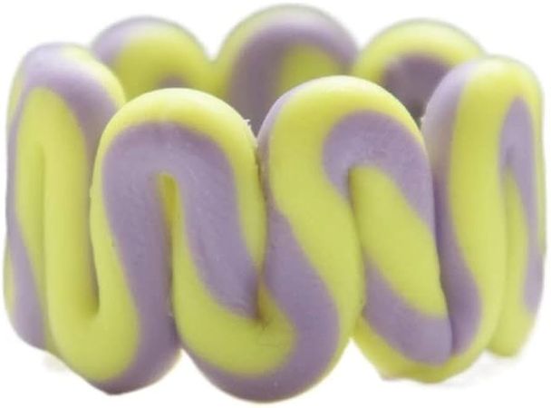 Amazon.com: JOZZY Ring Rings Trendy Gifts Delicate Soft Pottery Ring Candy Color Marshmallow Hand Jewelry Party for Mom (Color : Yellow, Size : One Size): Clothing, Shoes & Jewelry