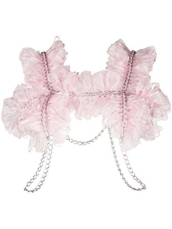Comme Des Garçons Noir Kei Ninomiya ruffle chain harness pink 3GV005051 - Farfetch