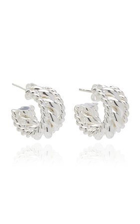 Twisted Spin Sterling Silver Hoops by Isabel Lennse | Moda Operandi