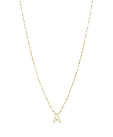 14K Yellow Gold Initial Pendant Necklace