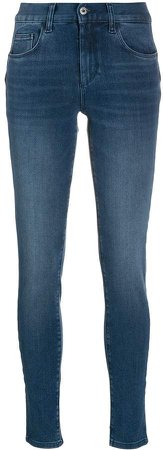 mid-rise faded skinny jeans