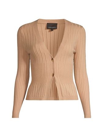 Shop Cynthia Rowley Two-Button Rib-Knit Cardigan | Saks Fifth Avenue