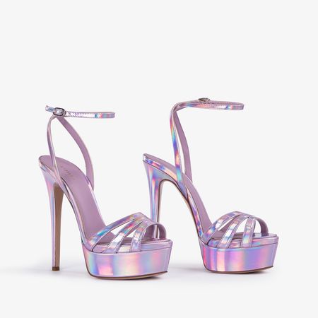LOLA SANDAL 140 mm Darling lavender iridescent platform sandal - Le Silla