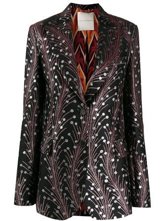 Shop black & metallic Marco De Vincenzo embroidered fitted blazer with Express Delivery - Farfetch