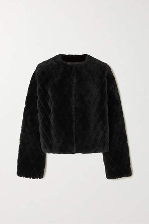 Quilted Shearling Jacket - Black