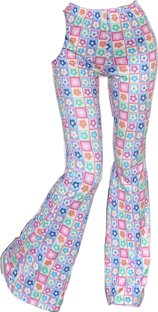 Shein - floral print high waist flare leg pants