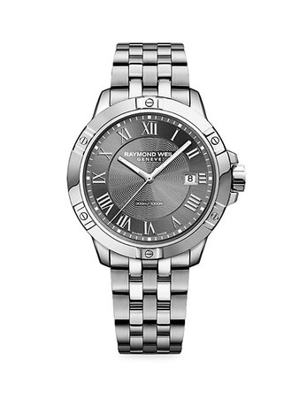 Shop Raymond Weil Tango Gray Stainless Steel Bracelet Watch | Saks Fifth Avenue