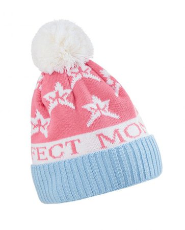 Unisex Wool blend PM Star Beanie Hat Peach Pink | Perfect Moment