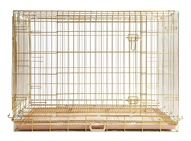 gold dog cage