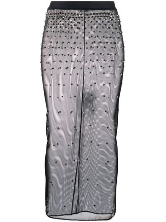 Alessandra Rich crystal-embellished Sheer Skirt - Farfetch