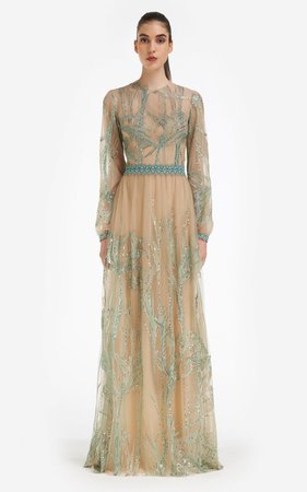 Jezebel Sequin-Embroidered French Tulle Gown By Costarellos | Moda Operandi