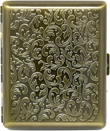 Amazon.com: Antique Gold Victorian Print (Full Pack 100s) Metal-Plated Cigarette Case & Stash Box: Health & Personal Care