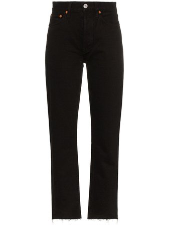 Re/Done High Rise Pipe Jeans - Farfetch