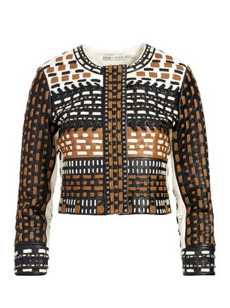 CHAYA STUDDED LEATHER JACKET in MULTI | Alice and Olivia