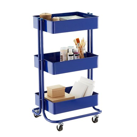 Indigo Blue 3-Tier Rolling Cart | The Container Store